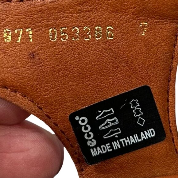 Ecco Brown Leather Wedge Buckle Walking Sandals Size 7 - Picture 11 of 11